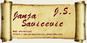 Janja Savićević vizit kartica